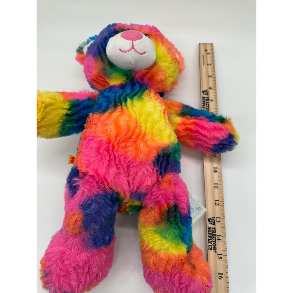 Build a Bear Workshop Rainbow Tie Dye Teddy Bear Plush Stuffed Animal Toy - Picture 6 of 6